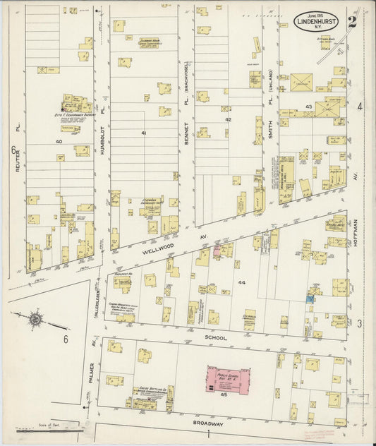 Sanborn Fire Insurance Map from Lindenhurst, Suffolk County, New York (1915), Sheet #0002 - Historic Sanborn Fire Insurance Map Print, vintage old map wall art, antique decor, genealogy gift, New York New York map