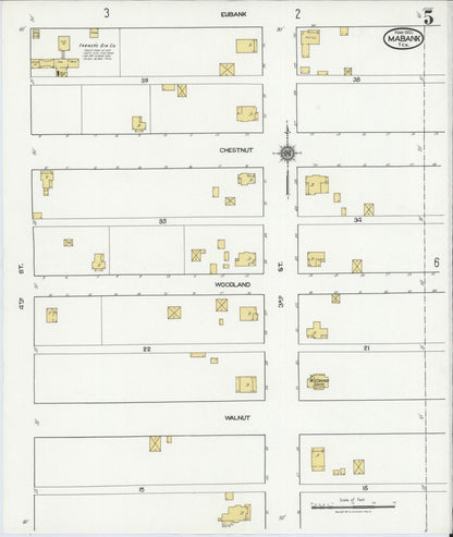 Sanborn Fire Insurance Map from Mabank, Kaufman County, Texas (1921), Sheet #0005 - Complete Map Set gallery image, historic Sanborn map, vintage wall art, Texas Texas