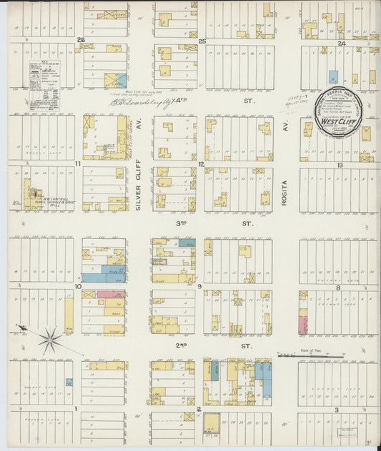 Sanborn Fire Insurance Map from West Cliff, Custer County, Colorado (1893), Sheet #0001 - Historic Sanborn Fire Insurance Map Print, vintage old map wall art, antique decor, genealogy gift, Colorado Colorado map