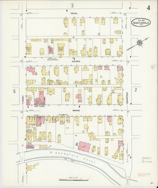 Sanborn Fire Insurance Map from Schuylerville, Saratoga County, New York (1912), Sheet #0004 - Historic Sanborn Fire Insurance Map Print, vintage old map wall art, antique decor, genealogy gift, New York New York map