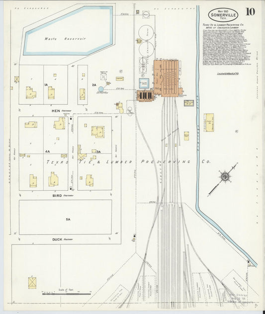 Sanborn Fire Insurance Map from Somerville, Burleson County, Texas (1910), Sheet #0010 - Historic Sanborn Fire Insurance Map Print, vintage old map wall art, antique decor, genealogy gift, Texas Texas map