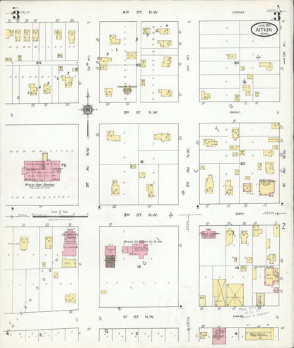 Sanborn Fire Insurance Map from Aitkin, Aitkin County, Minnesota (1924), Sheet #0003 - Complete Map Set gallery image, historic Sanborn map, vintage wall art, Minnesota Minnesota