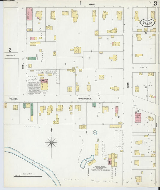 Sanborn Fire Insurance Map from Delta, Fulton County, Ohio (1899), Sheet #0003 - Historic Sanborn Fire Insurance Map Print, vintage old map wall art, antique decor, genealogy gift, Ohio Ohio map