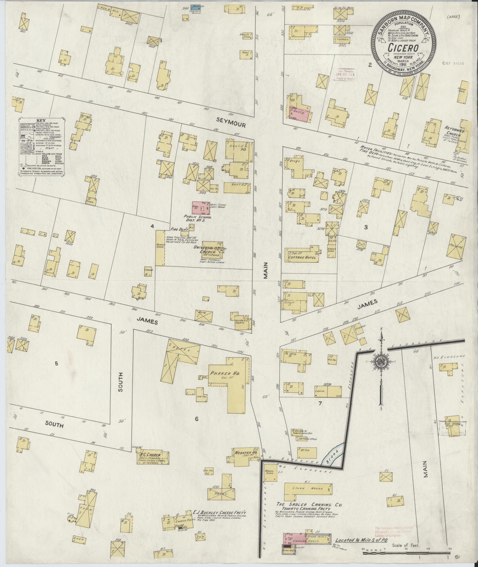 Sanborn Fire Insurance Map from Cicero, Onondaga County, New York. (1911) – Historic Sanborn Fire Insurance Map Print