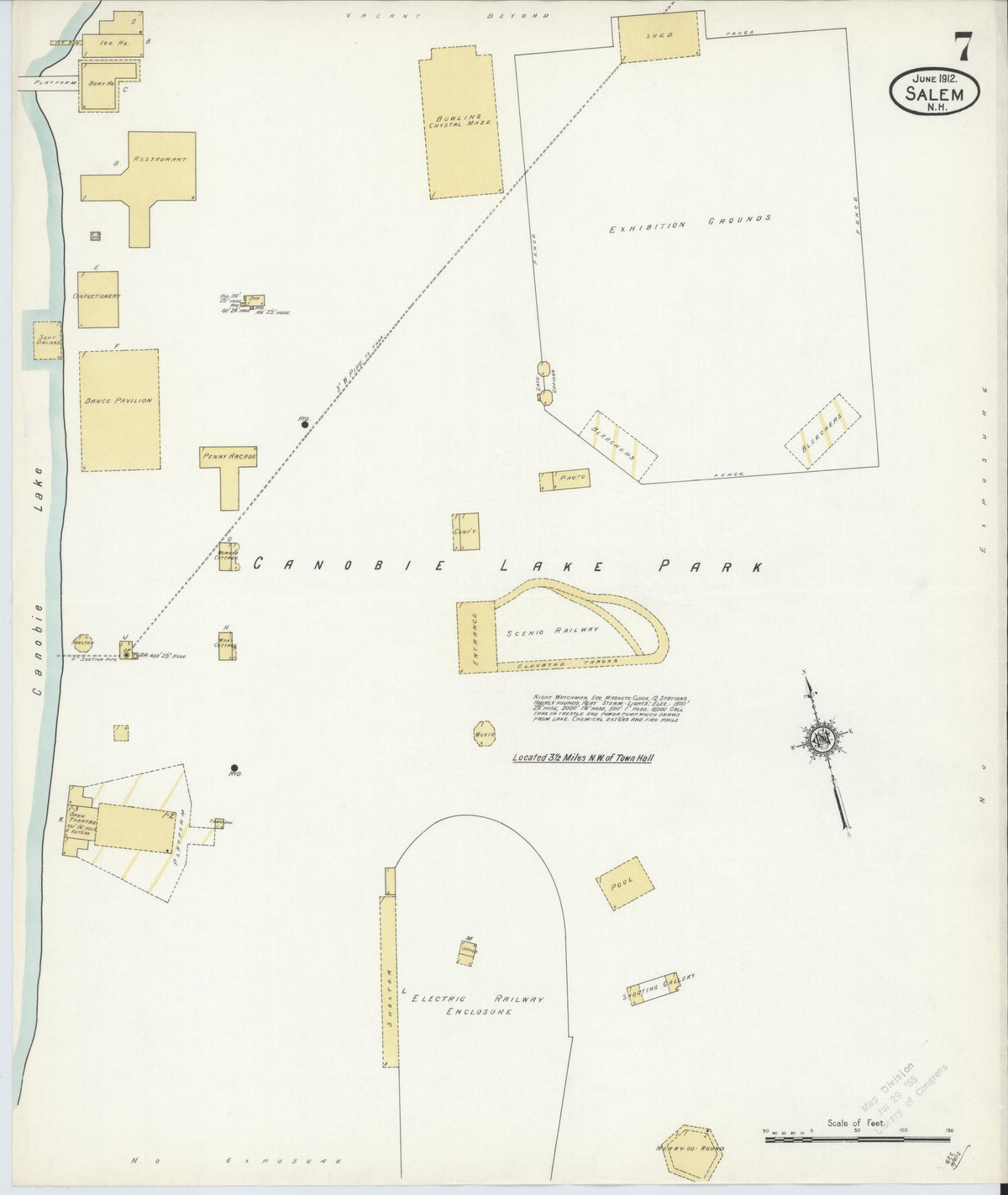Sanborn Fire Insurance Map from Salem, Rockingham County, New Hampshire (1912), Sheet #0007 - Complete Map Set gallery image, historic Sanborn map, vintage wall art, New Hampshire New Hampshire