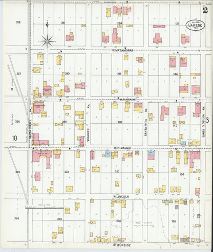 Sanborn Fire Insurance Map from Laredo, Webb County, Texas (1900), Sheet #0002 - Complete Map Set gallery image, historic Sanborn map, vintage wall art, Texas Texas