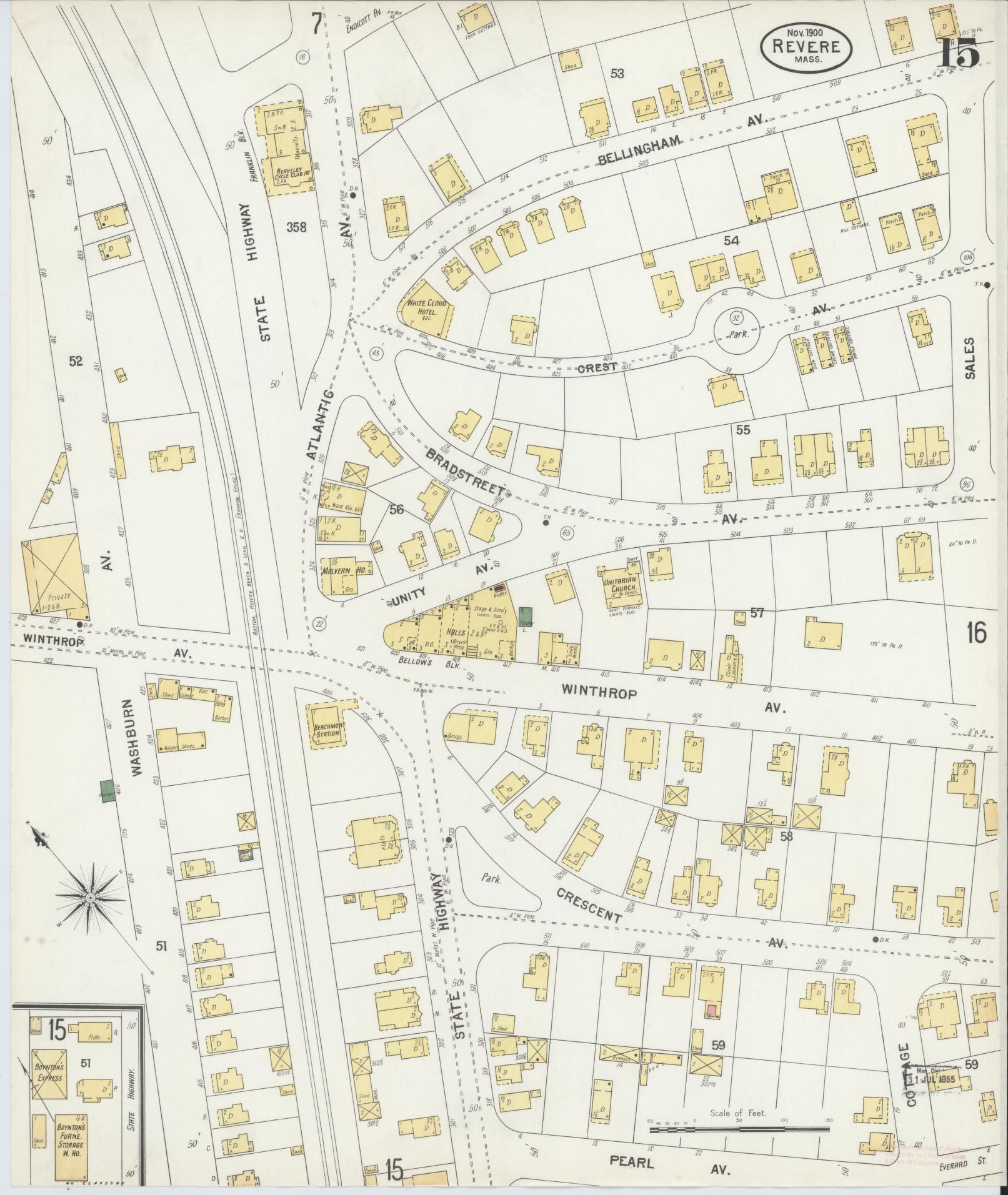 Sanborn Fire Insurance Map from Revere, Suffolk County, Massachusetts (1900), Sheet #0015 - Complete Map Set gallery image, historic Sanborn map, vintage wall art, Massachusetts Massachusetts
