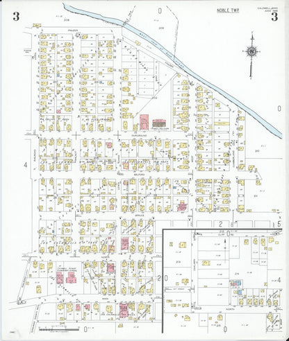 Sanborn Fire Insurance Map from Caldwell, Noble County, Ohio (1948), Sheet #0003 - Historic Sanborn Fire Insurance Map Print, vintage old map wall art, antique decor, genealogy gift, Ohio Ohio map