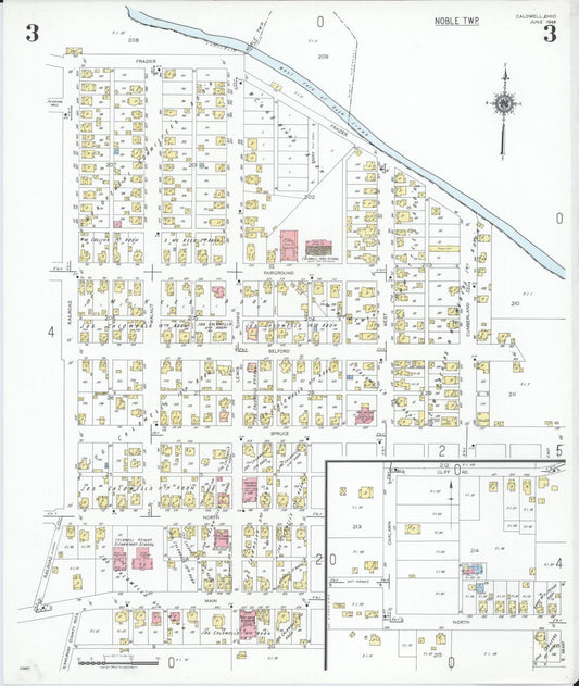 Sanborn Fire Insurance Map from Caldwell, Noble County, Ohio (1948), Sheet #0003 - Historic Sanborn Fire Insurance Map Print, vintage old map wall art, antique decor, genealogy gift, Ohio Ohio map