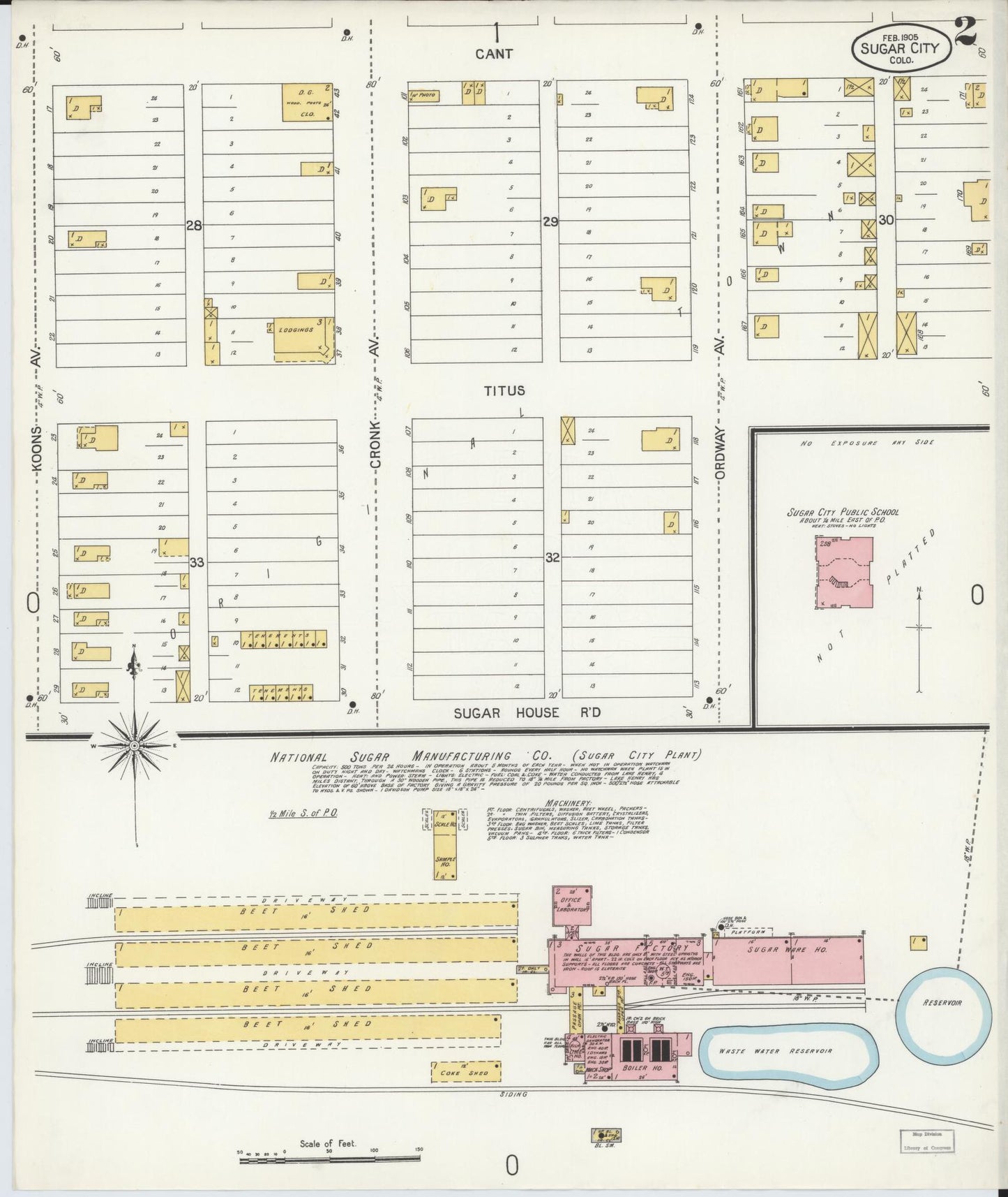 Sanborn Fire Insurance Map from Sugar City, Crowley County, Colorado (1905), Sheet #0002 - Complete Map Set gallery image, historic Sanborn map, vintage wall art, Colorado Colorado