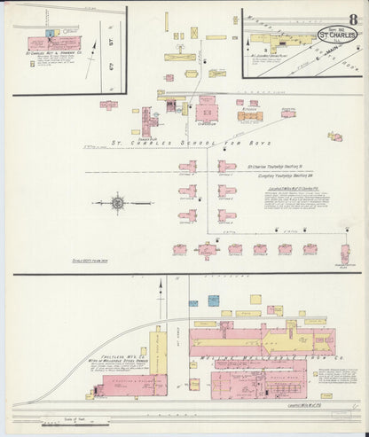 Sanborn Fire Insurance Map from Saint Charles, Kane County, Illinois (1912), Sheet #0008 - Complete Map Set gallery image, historic Sanborn map, vintage wall art, Illinois Illinois