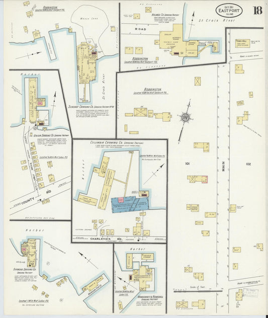Sanborn Fire Insurance Map from Eastport, Washington County, Maine (1911), Sheet #0018 - Historic Sanborn Fire Insurance Map Print, vintage old map wall art, antique decor, genealogy gift, Maine Maine map