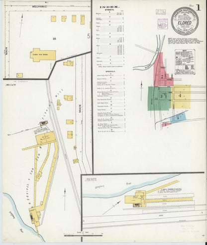 Sanborn Fire Insurance Map from Eldred, McKean County, Pennsylvania (1904), Sheet #0001 - Complete Map Set gallery image, historic Sanborn map, vintage wall art, Pennsylvania Pennsylvania