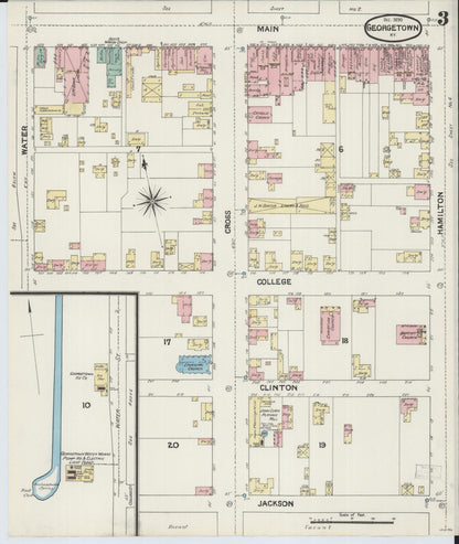 Sanborn Fire Insurance Map from Georgetown, Scott County, Kentucky (1890), Sheet #0003 - Complete Map Set gallery image, historic Sanborn map, vintage wall art, Kentucky Kentucky