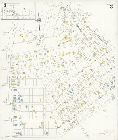 Sanborn Fire Insurance Map from Brooklyn, Anne Arundel County, Maryland (1932), Sheet #0003 - Complete Map Set gallery image, historic Sanborn map, vintage wall art, Maryland Maryland