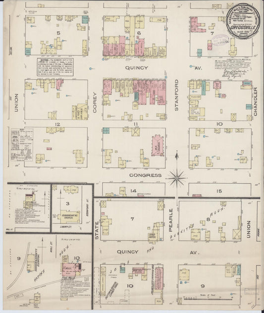 Sanborn Fire Insurance Map from Griggsville, Pike County, Illinois (1885), Sheet #0001 - Historic Sanborn Fire Insurance Map Print, vintage old map wall art, antique decor, genealogy gift, Illinois Illinois map