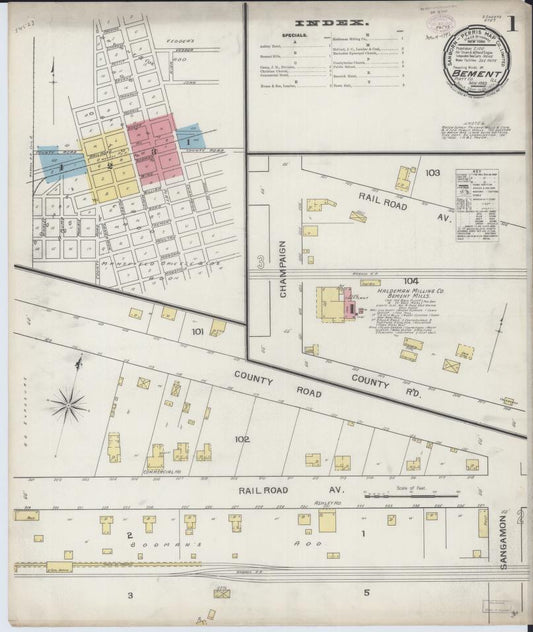 Sanborn Fire Insurance Map from Bement, Piatt County, Illinois. (1893) – Map View