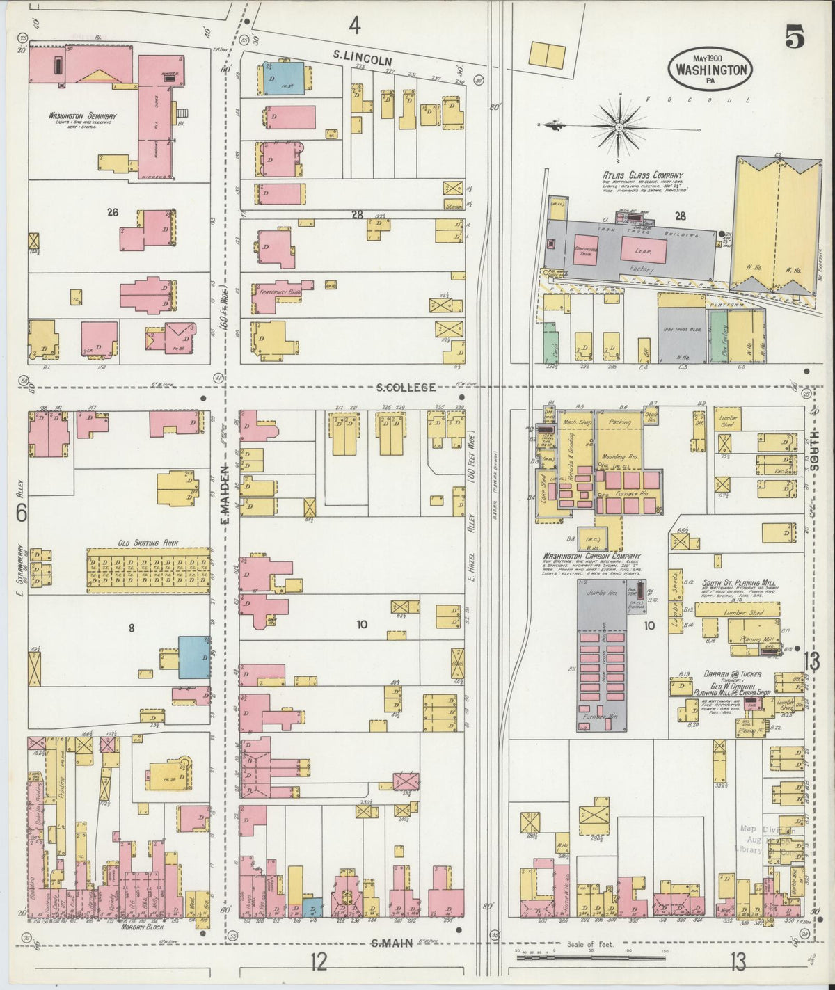 Sanborn Fire Insurance Map from Washington, Washington County, Pennsylvania (1900), Sheet #0005 - Complete Map Set gallery image, historic Sanborn map, vintage wall art, Pennsylvania Pennsylvania