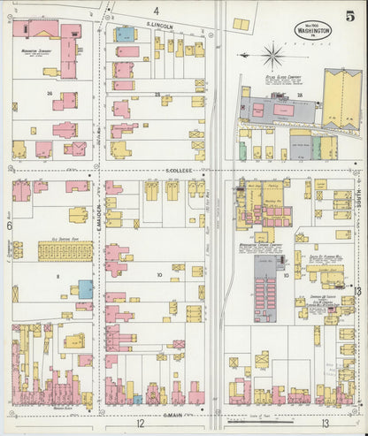 Sanborn Fire Insurance Map from Washington, Washington County, Pennsylvania (1900), Sheet #0005 - Complete Map Set gallery image, historic Sanborn map, vintage wall art, Pennsylvania Pennsylvania