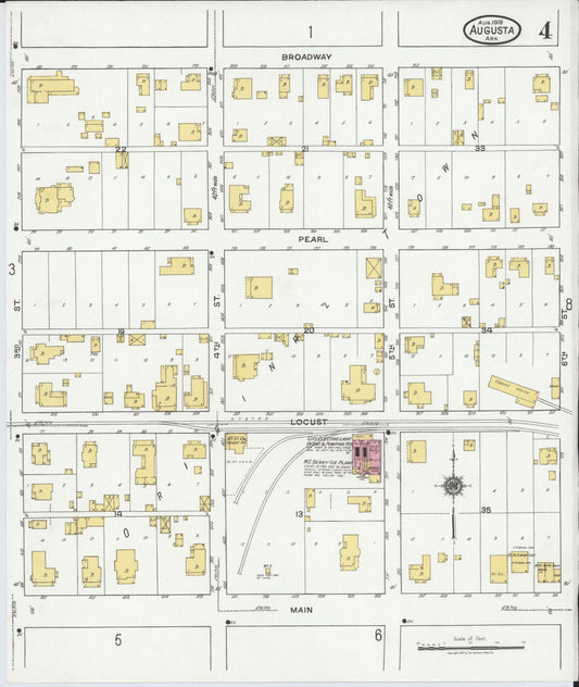 Sanborn Fire Insurance Map from Augusta, Woodruff County, Arkansas (1919), Sheet #0004 - Historic Sanborn Fire Insurance Map Print, vintage old map wall art, antique decor, genealogy gift, Arkansas Arkansas map