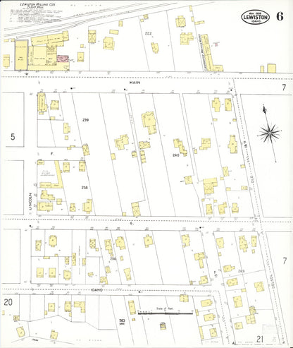 Sanborn Fire Insurance Map from Lewiston, Nez Perce County, Idaho (1909), Sheet #0006 - Complete Map Set gallery image, historic Sanborn map, vintage wall art, Idaho Idaho