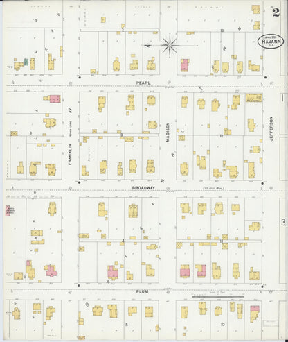 Sanborn Fire Insurance Map from Havana, Mason County, Illinois (1899), Sheet #0002 - Historic Sanborn Fire Insurance Map Print, vintage old map wall art, antique decor, genealogy gift, Illinois Illinois map
