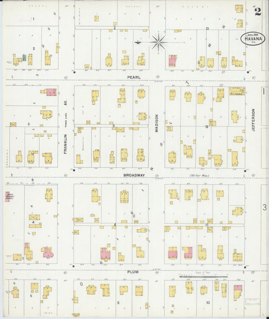 Sanborn Fire Insurance Map from Havana, Mason County, Illinois (1899), Sheet #0002 - Historic Sanborn Fire Insurance Map Print, vintage old map wall art, antique decor, genealogy gift, Illinois Illinois map