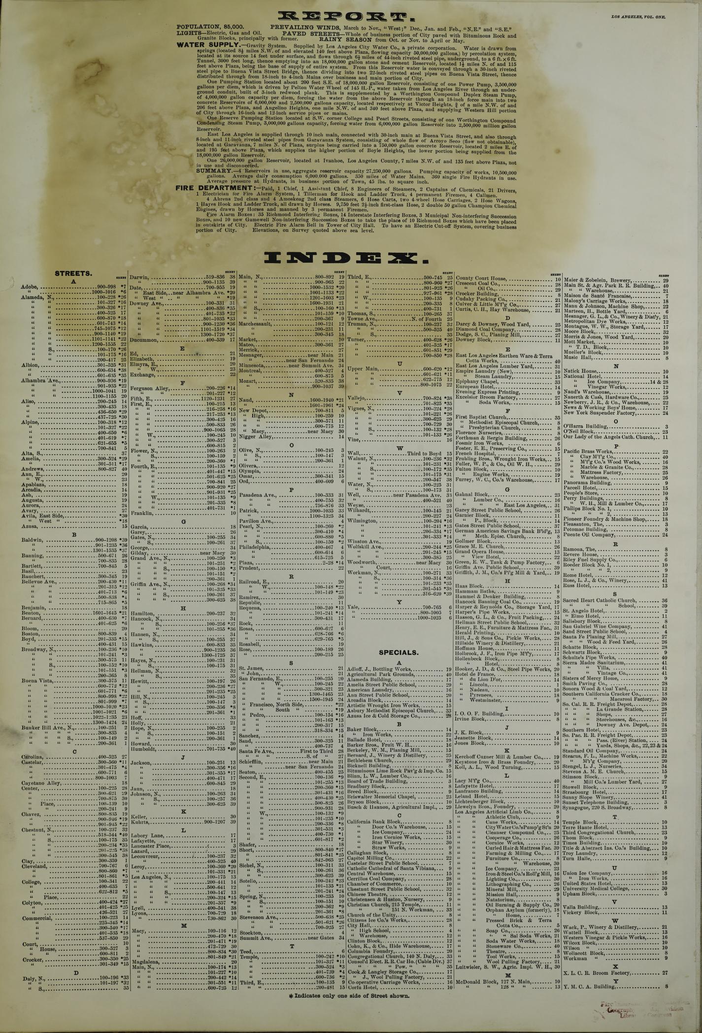 Sanborn Fire Insurance Map from Los Angeles, Los Angeles County, California (1894), Sheet #0001 - Historic Sanborn Fire Insurance Map Print, vintage old map wall art, antique decor, genealogy gift, California California map