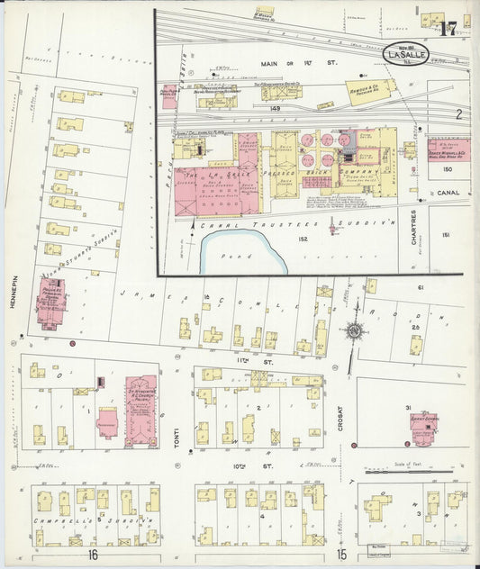 Sanborn Fire Insurance Map from La Salle, La Salle County, Illinois (1911), Sheet #0017 - Historic Sanborn Fire Insurance Map Print, vintage old map wall art, antique decor, genealogy gift, Illinois Illinois map