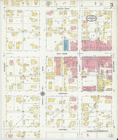 Sanborn Fire Insurance Map from Edinburg, Johnson And Bartholomew Counties, Indiana (1910), Sheet #0003 - Historic Sanborn Fire Insurance Map Print, vintage old map wall art, antique decor, genealogy gift, Indiana Indiana map