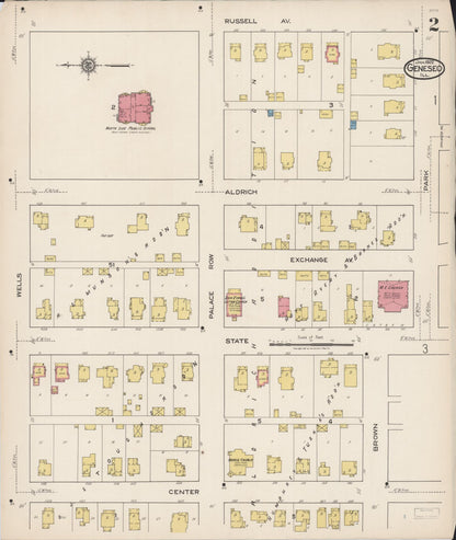 Sanborn Fire Insurance Map from Geneseo, Henry County, Illinois (1922), Sheet #0002 - Historic Sanborn Fire Insurance Map Print, vintage old map wall art, antique decor, genealogy gift, Illinois Illinois map