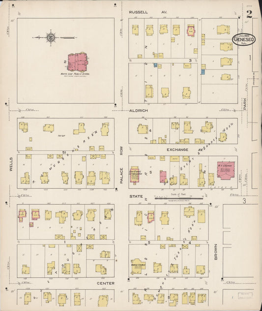Sanborn Fire Insurance Map from Geneseo, Henry County, Illinois (1922), Sheet #0002 - Historic Sanborn Fire Insurance Map Print, vintage old map wall art, antique decor, genealogy gift, Illinois Illinois map