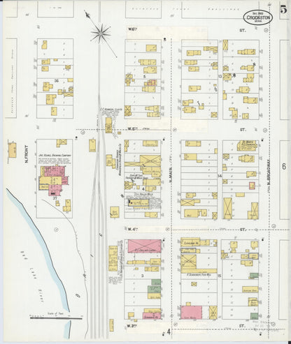 Sanborn Fire Insurance Map from Crookston, Polk County, Minnesota (1900), Sheet #0005 - Complete Map Set gallery image, historic Sanborn map, vintage wall art, Minnesota Minnesota