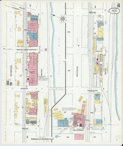 Sanborn Fire Insurance Map from Peru, La Salle County, Illinois (1909), Sheet #0004 - Complete Map Set gallery image, historic Sanborn map, vintage wall art, Illinois Illinois