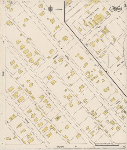 Sanborn Fire Insurance Map from Leavenworth, Chelan County, Washington (1921), Sheet #0005 - Complete Map Set gallery image, historic Sanborn map, vintage wall art, Washington Washington