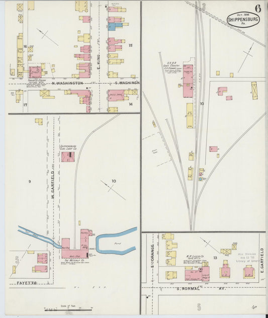 Sanborn Fire Insurance Map from Shippensburg, Cumberland And Franklin Counties, Pennsylvania (1894), Sheet #0006 - Historic Sanborn Fire Insurance Map Print, vintage old map wall art, antique decor, genealogy gift, Counties Pennsylvania map