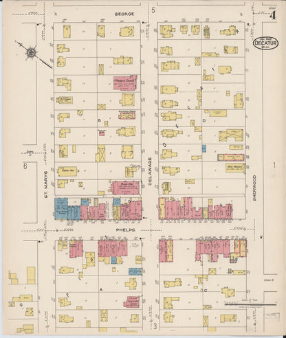Sanborn Fire Insurance Map from Decatur, Van Buren County, Michigan (1922), Sheet #0004 - Complete Map Set gallery image, historic Sanborn map, vintage wall art, Michigan Michigan