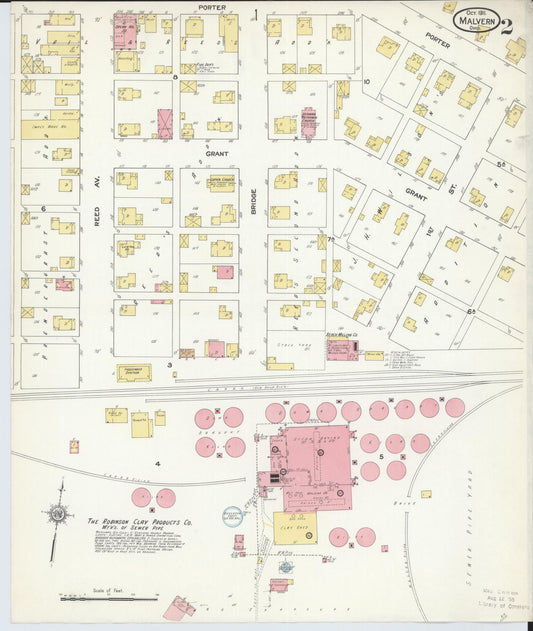 Sanborn Fire Insurance Map from Malvern, Carroll County, Ohio (1911), Sheet #0002 - Historic Sanborn Fire Insurance Map Print, vintage old map wall art, antique decor, genealogy gift, Ohio Ohio map