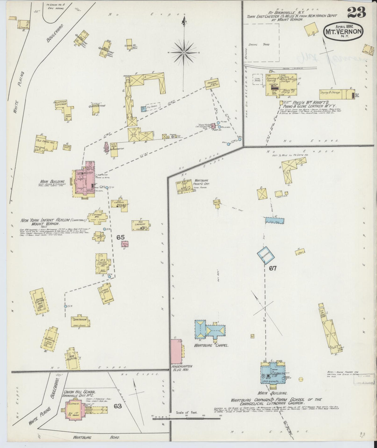 Sanborn Fire Insurance Map from Mount Vernon, Westchester County, New York (1892), Sheet #0023 - Complete Map Set gallery image, historic Sanborn map, vintage wall art, New York New York