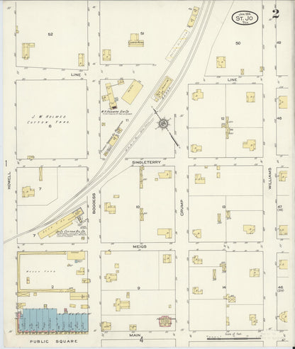 Sanborn Fire Insurance Map from Saint Jo, Montague County, Texas (1914), Sheet #0002 - Complete Map Set gallery image, historic Sanborn map, vintage wall art, Texas Texas