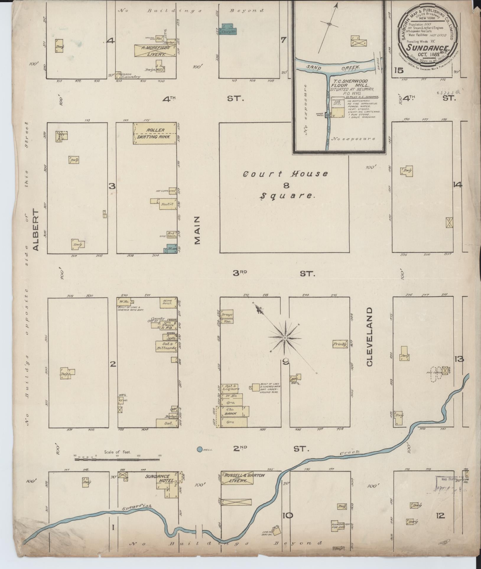 Sanborn Fire Insurance Map from Sundance, Crook County, Wyoming. (1885) – Historic Sanborn Fire Insurance Map Print