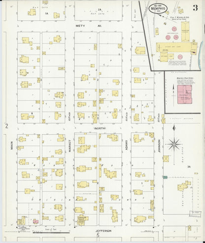 Sanborn Fire Insurance Map from Memphis, Scotland County, Missouri (1909), Sheet #0003 - Complete Map Set gallery image, historic Sanborn map, vintage wall art, Missouri Missouri