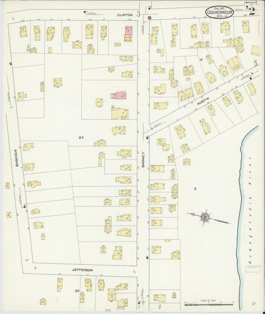 Sanborn Fire Insurance Map from Gouverneur, Saint Lawrence County, New York (1912), Sheet #0002 - Historic Sanborn Fire Insurance Map Print, vintage old map wall art, antique decor, genealogy gift, New York New York map