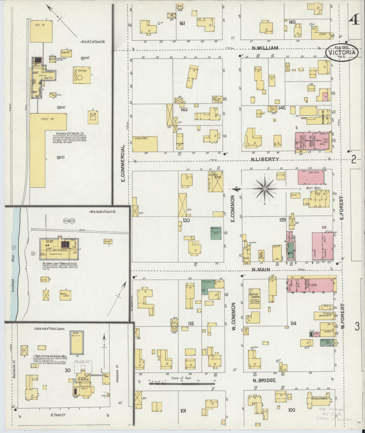 Sanborn Fire Insurance Map from Victoria, Victoria County, Texas (1902), Sheet #0004 - Complete Map Set gallery image, historic Sanborn map, vintage wall art, Texas Texas