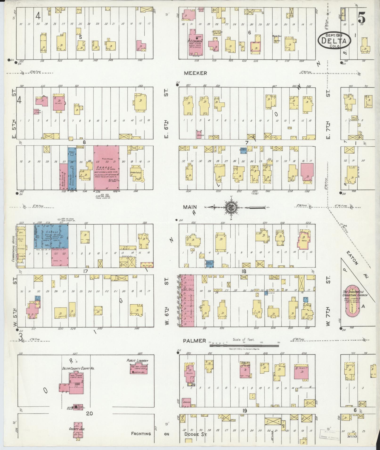Sanborn Fire Insurance Map from Delta, Delta County, Colorado (1919), Sheet #0005 - Complete Map Set gallery image, historic Sanborn map, vintage wall art, Colorado Colorado