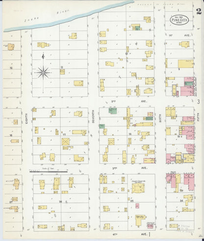 Sanborn Fire Insurance Map from Pine City, Pine County, Minnesota (1904), Sheet #0002 - Complete Map Set gallery image, historic Sanborn map, vintage wall art, Minnesota Minnesota