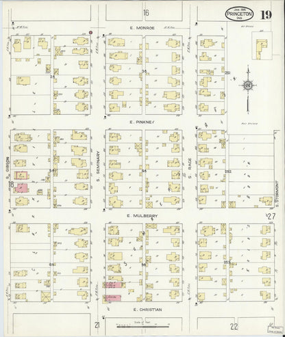 Sanborn Fire Insurance Map from Princeton, Gibson County, Indiana (1914), Sheet #0019 - Complete Map Set gallery image, historic Sanborn map, vintage wall art, Indiana Indiana