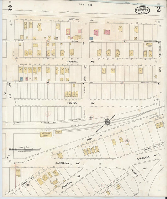 Sanborn Fire Insurance Map from Chester, Hancock County, West Virginia (1942), Sheet #0002 - Historic Sanborn Fire Insurance Map Print, vintage old map wall art, antique decor, genealogy gift, West Virginia West Virginia map