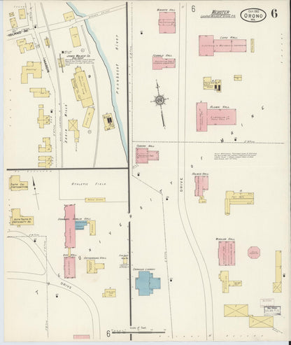 Sanborn Fire Insurance Map from Orono, Penobscot County, Maine (1912), Sheet #0006 - Complete Map Set gallery image, historic Sanborn map, vintage wall art, Maine Maine
