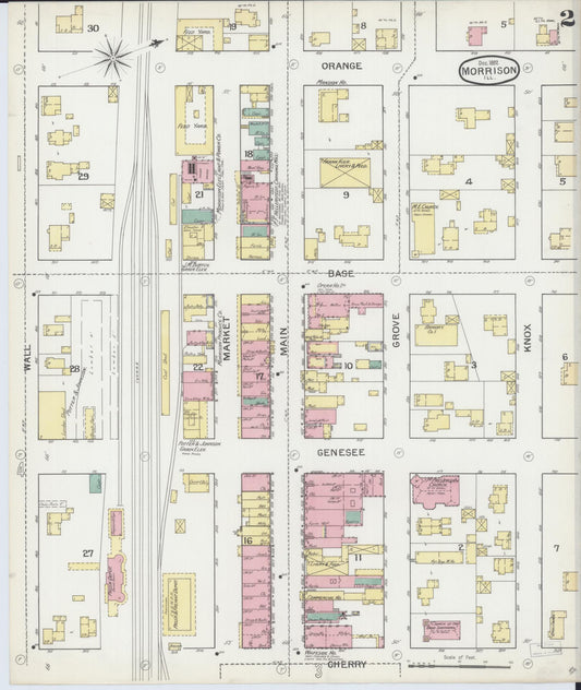 Sanborn Fire Insurance Map from Morrison, Whiteside County, Illinois (1892), Sheet #0002 - Historic Sanborn Fire Insurance Map Print, vintage old map wall art, antique decor, genealogy gift, Illinois Illinois map